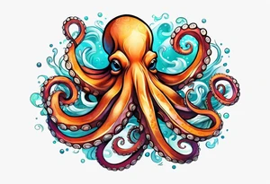 Octopus happy tattoo idea