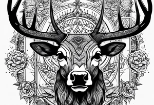 Stag skull tattoo idea