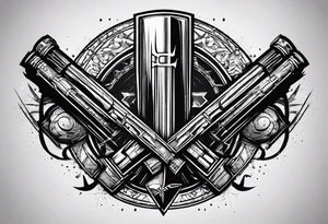 2 Lightsabers overlapping to make an "X" and in the spaces between the put the letters A,J,L and N. tattoo idea