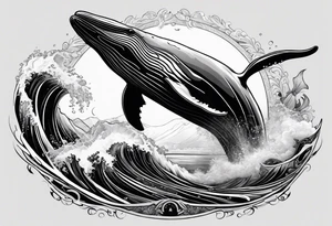 Breaching North Pacific humpback whale tattoo idea