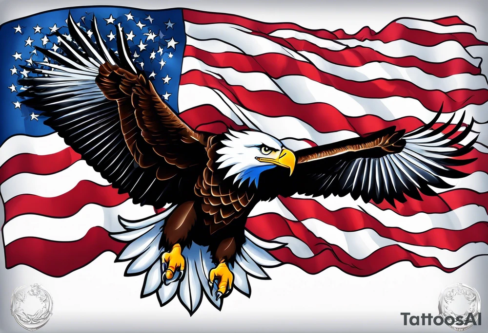 Eagle usa flag tattoo idea