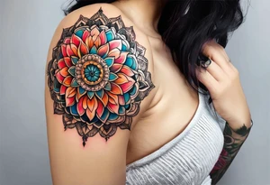 Mandala flower tattoo idea