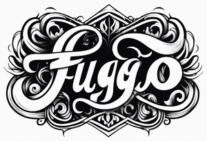 The word “fuego” in cursive with flames around it. tattoo idea