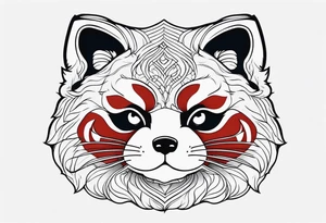 Red panda lucky cat tattoo idea