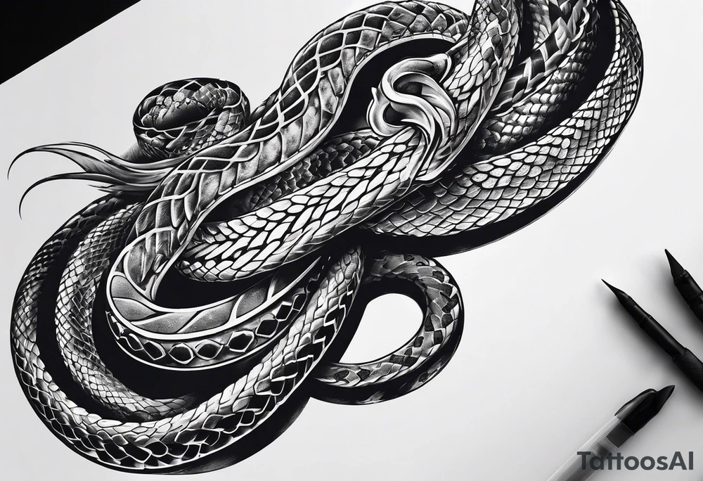 Snake on a sword tattoo idea