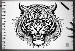 Tigre com asas tattoo idea