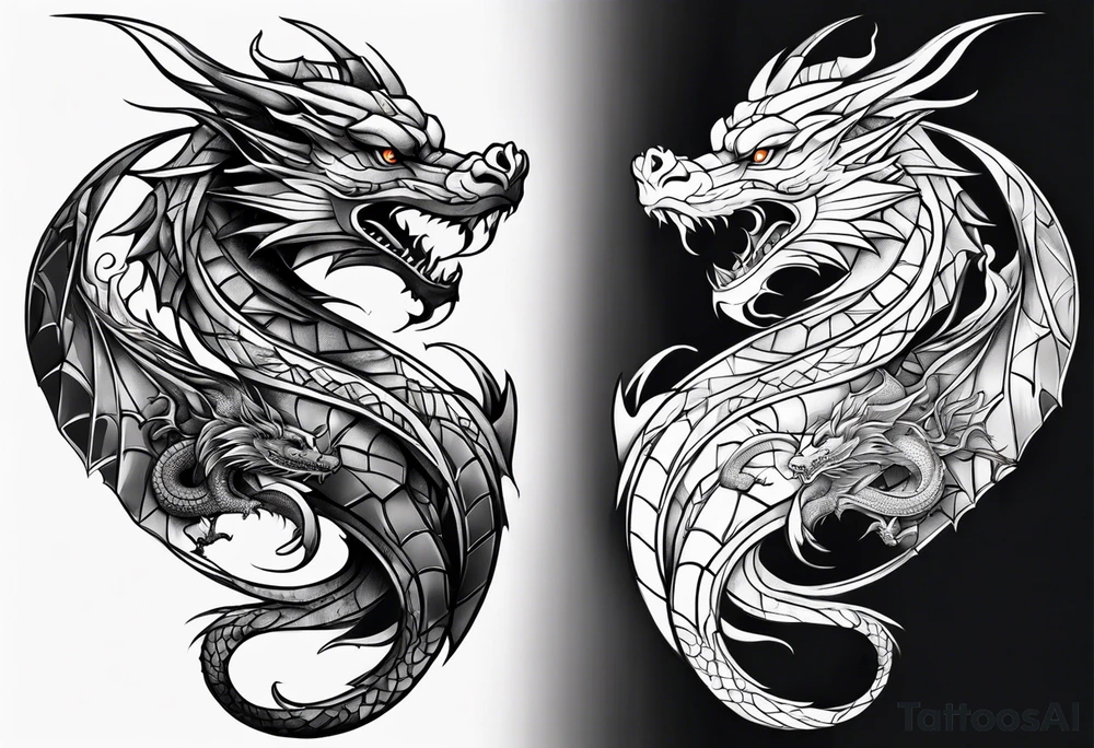 Dragon vertical tattoo idea