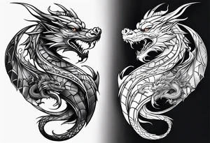Dragon vertical tattoo idea