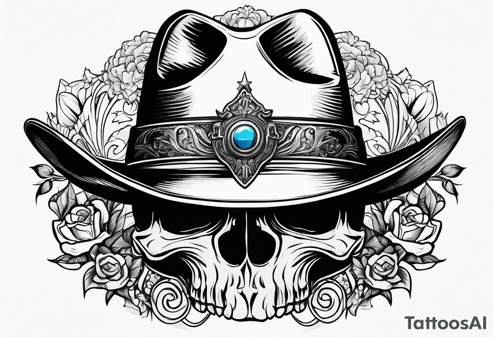 western cowboy tattoo idea