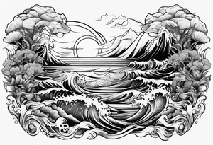 Ocean scene tattoo idea