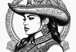 Female Mexican soldier tattoo idea
