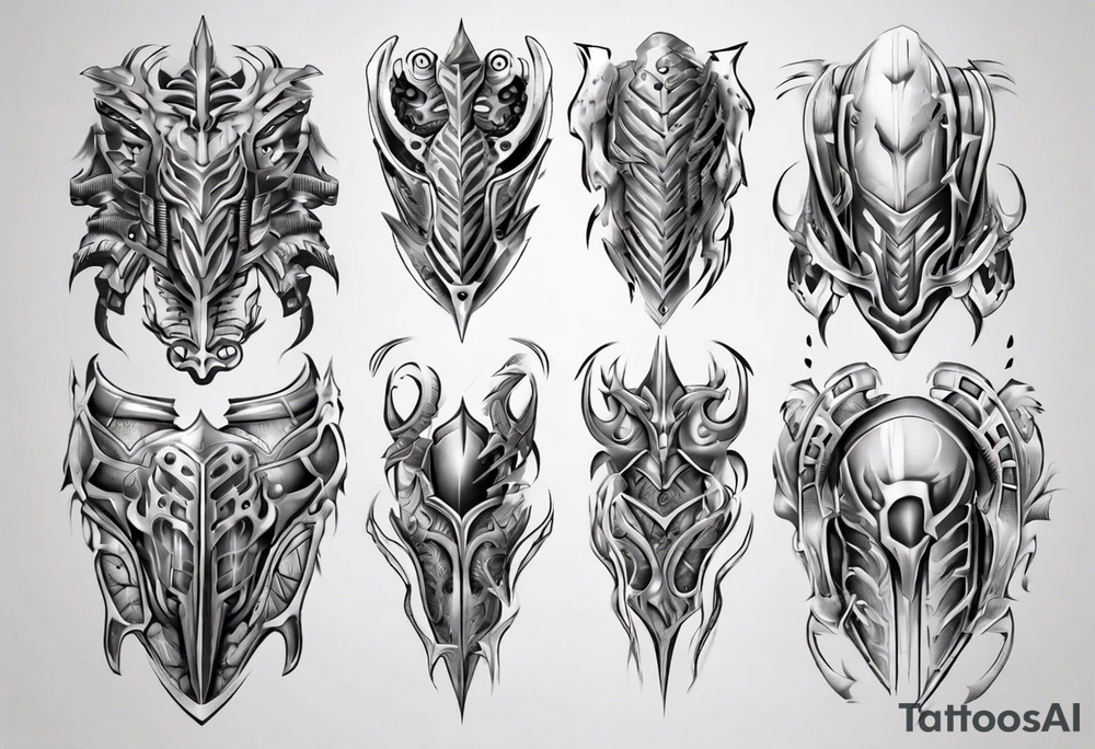 Body armor tattoo idea