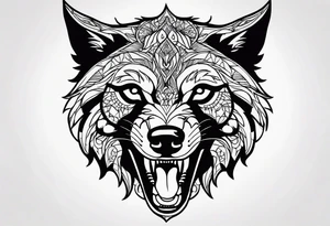 black wolf with blood in mouth tattoo idea
