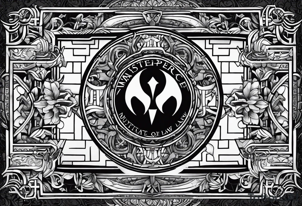 Wu-Tang label but instead of it, saying Wu-Tang  write, down by Law tattoo idea