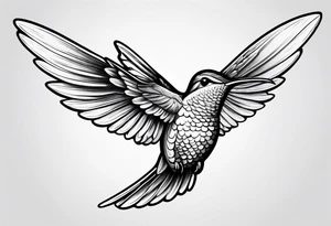 Hummingbird wings spread tattoo idea