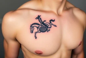 Skeleton cowboy on a bucking skeleton horse tattoo idea