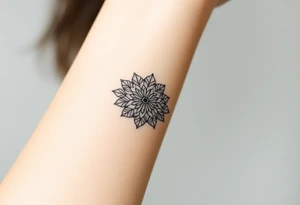 A delicate lace armband going around in a mandala style, incorporating intricate, circular details tattoo idea