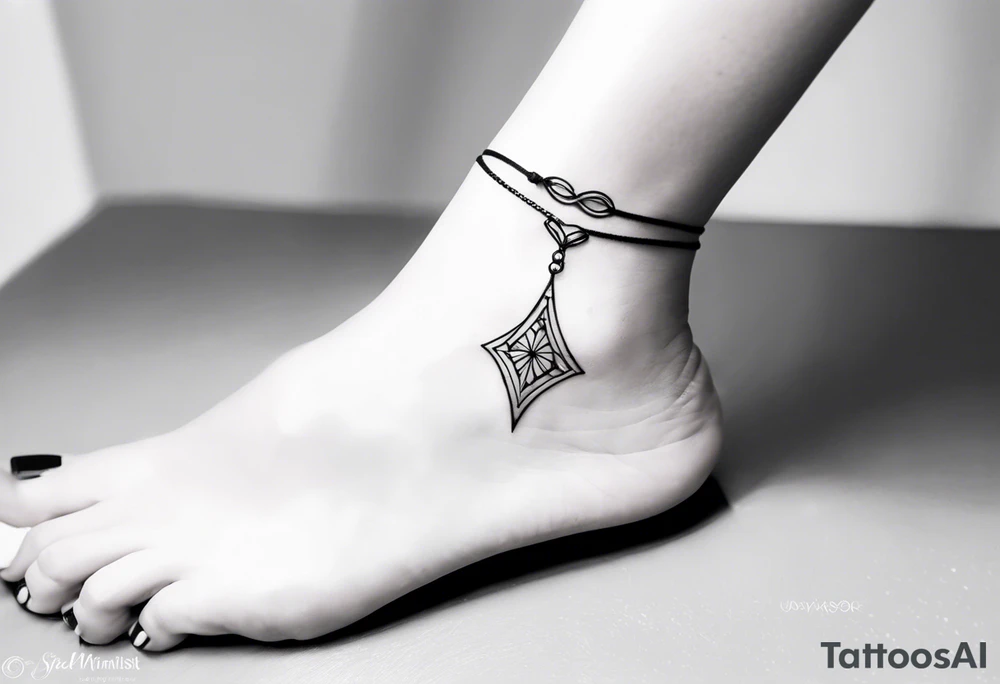 feminine ankle bracelet tattoo tattoo idea