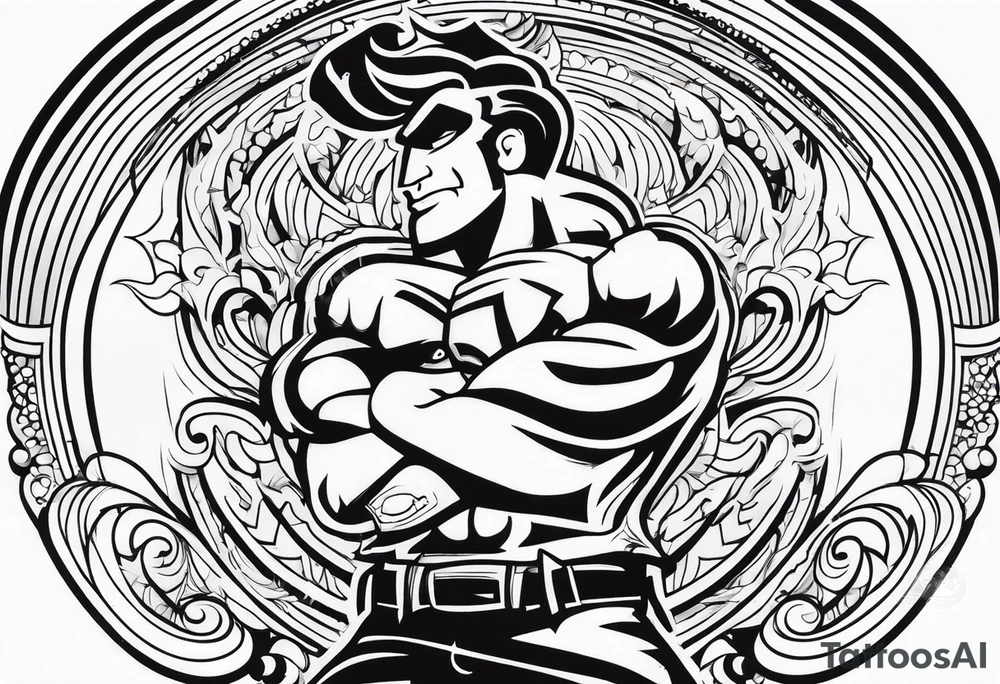 a sculpture of "Self-Made Man" tattoo idea
