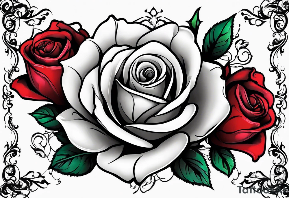 Romantic rose tattoo idea