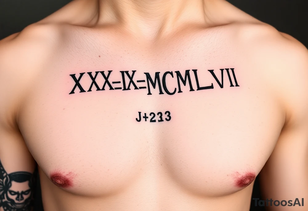 XXX_IX_MCMXLVII date on arm tattoo idea