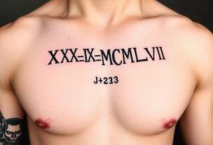 XXX_IX_MCMXLVII date on arm tattoo idea