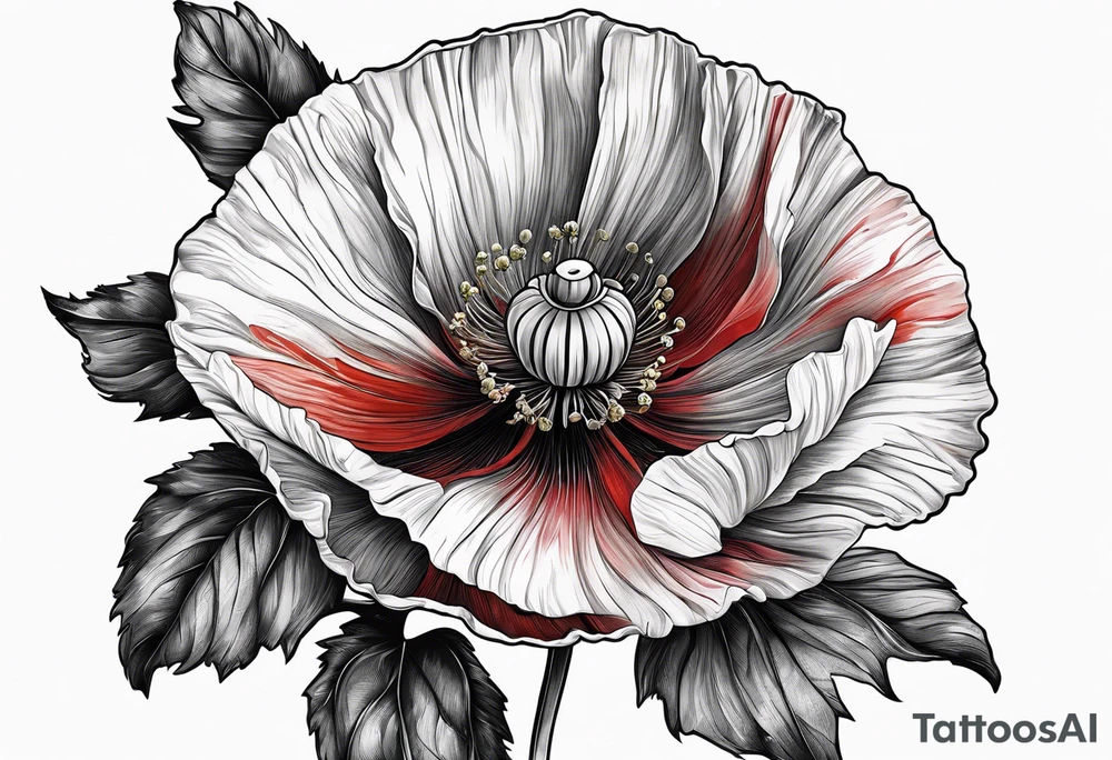 poppy design tattoo idea