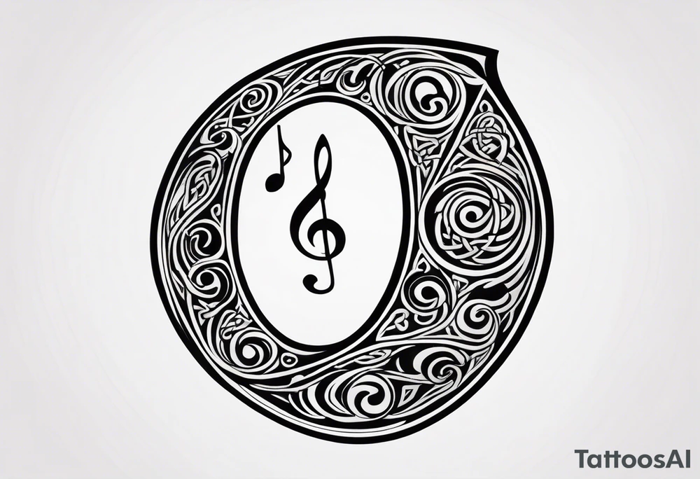 Celtic style bass clef tattoo idea