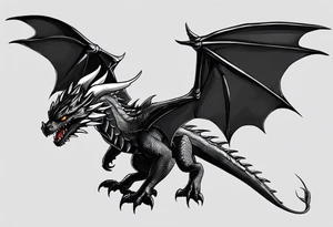 i want the tattoo on my upper back an i want it to be of toothless the dragon but realistic and i want the wings to be spread like on my traps. tattoo idea