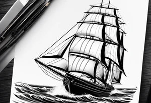 bow of a sailboat. tattoo idea