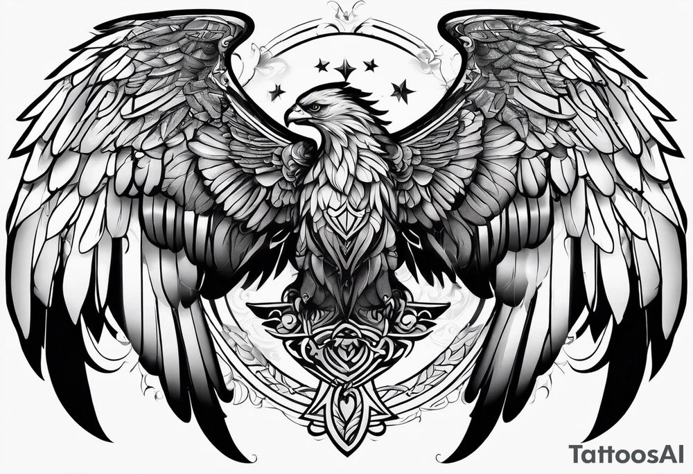 Wings with number 22 tattoo idea