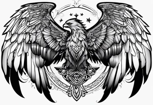 Wings with number 22 tattoo idea