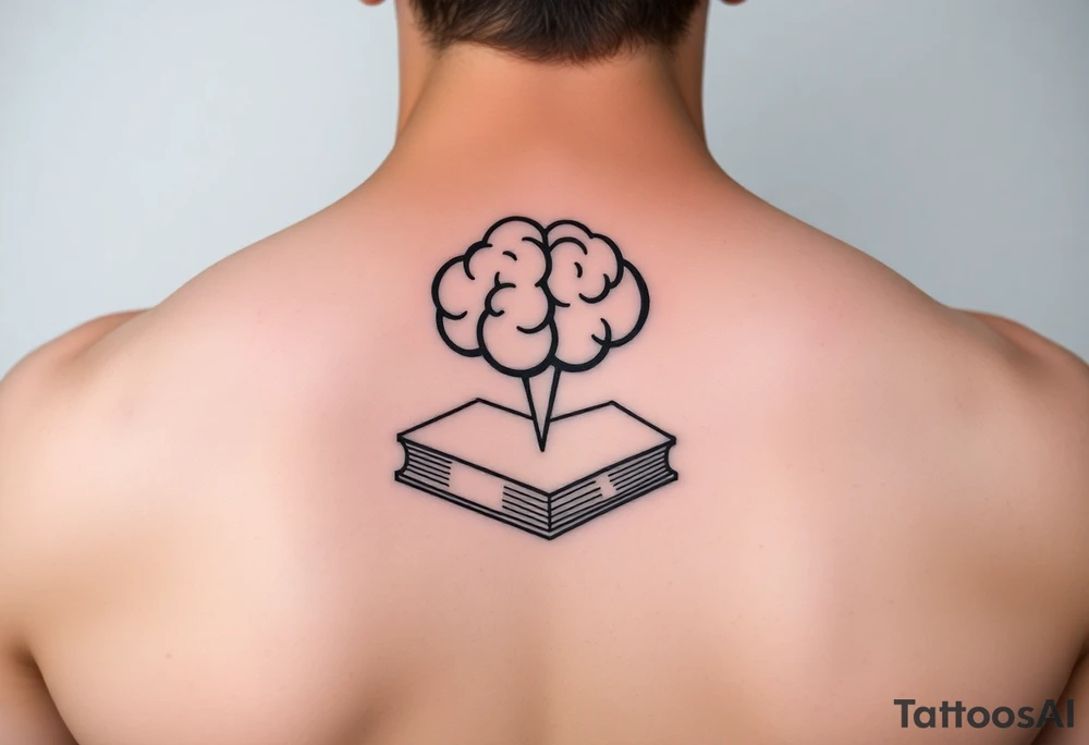 combine a mind and books tattoo idea