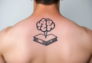 combine a mind and books tattoo idea