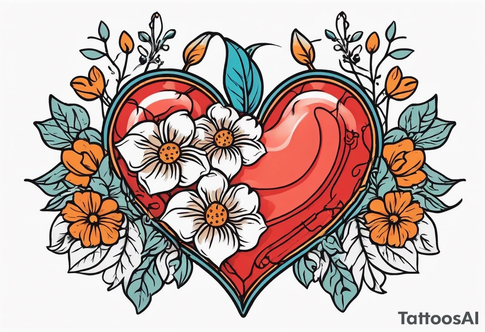 heart with valves
old school vintage simple traditional design surrounded by vintage flowers


bold color simple tattoo idea