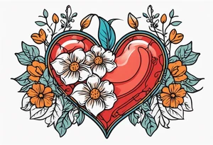 heart with valves
old school vintage simple traditional design surrounded by vintage flowers


bold color simple tattoo idea