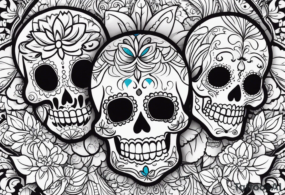 Day of the dead skull tattoo idea