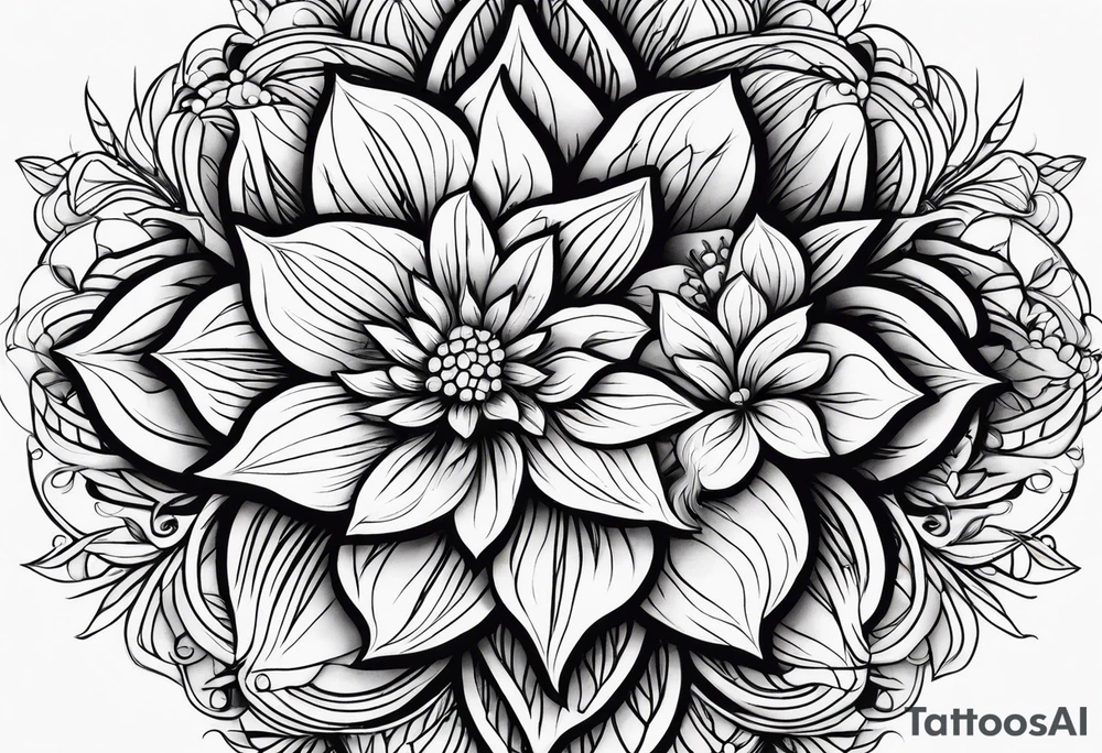 flower burst tattoo idea