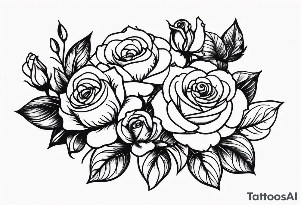 tiny roses tattoo idea