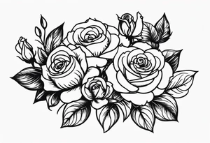 tiny roses tattoo idea