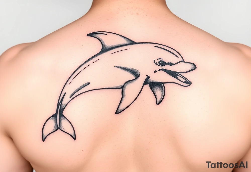 Cartoon horney teen age dolphin tattoo idea