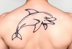 Cartoon horney teen age dolphin tattoo idea