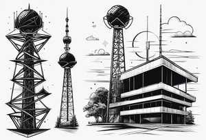 Radio tower, radiation emissions, geometry, arm sleeve tattoo idea