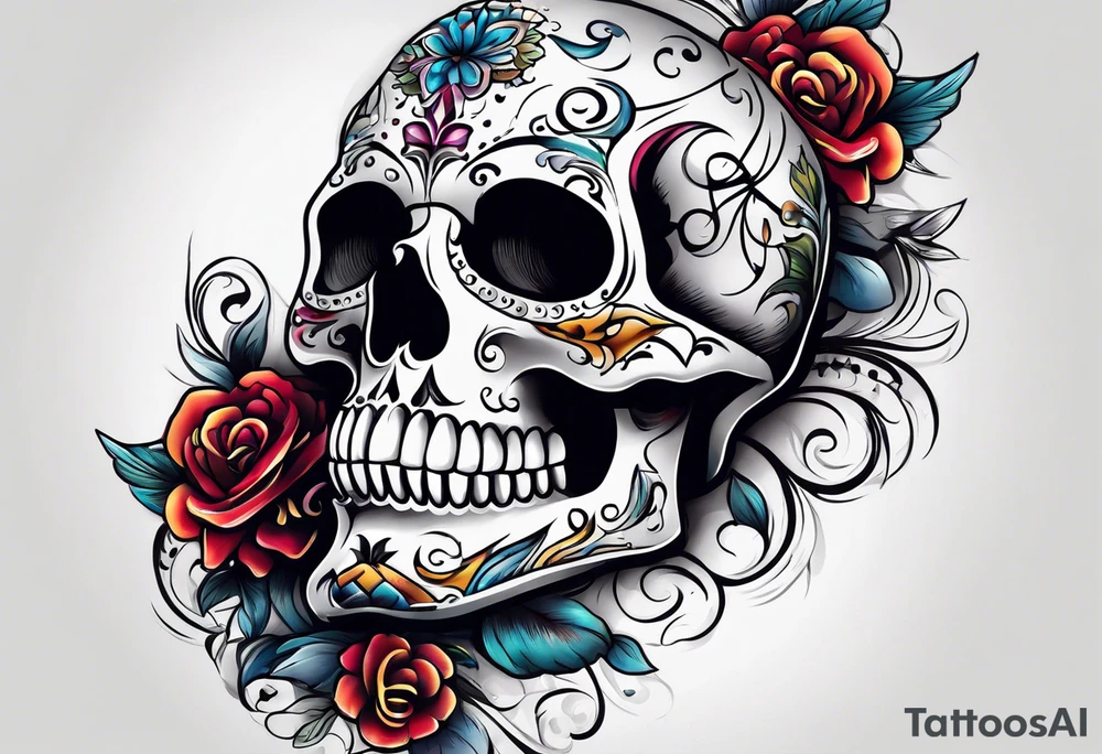 day of dead, skull tattoo idea