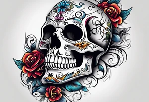 day of dead, skull tattoo idea