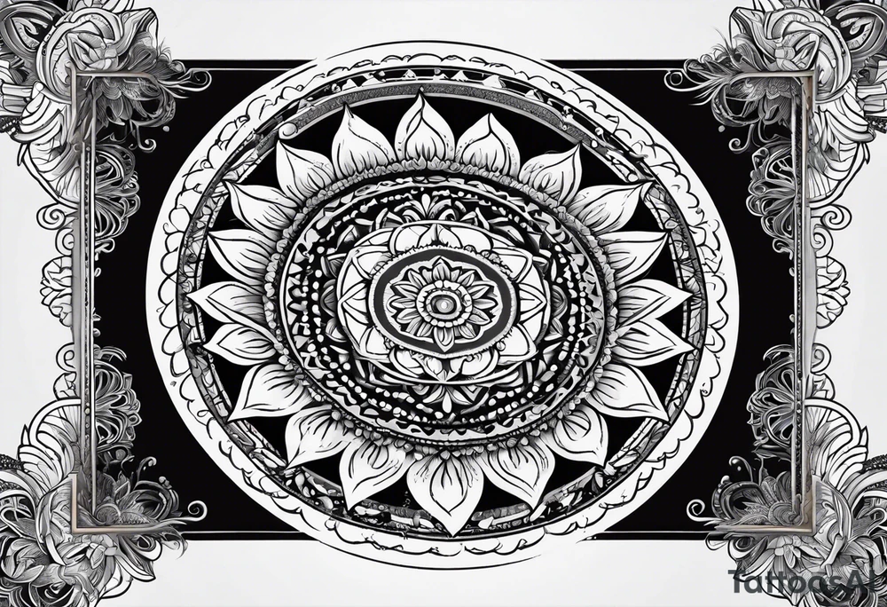 Mandala moon tattoo idea