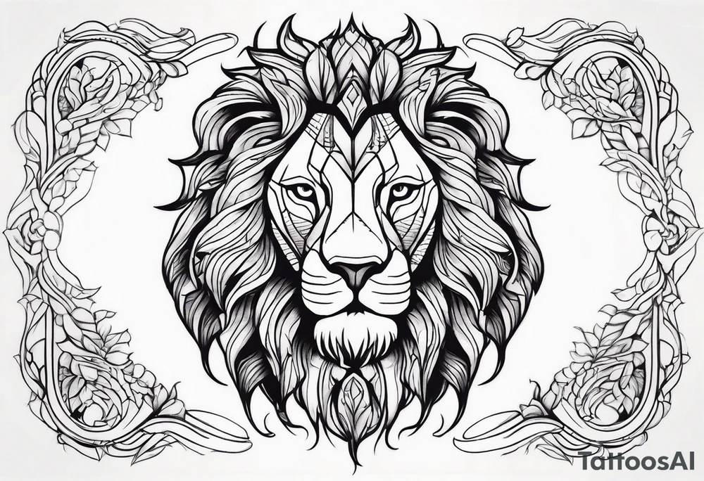 Powerful majestic lion tattoo idea