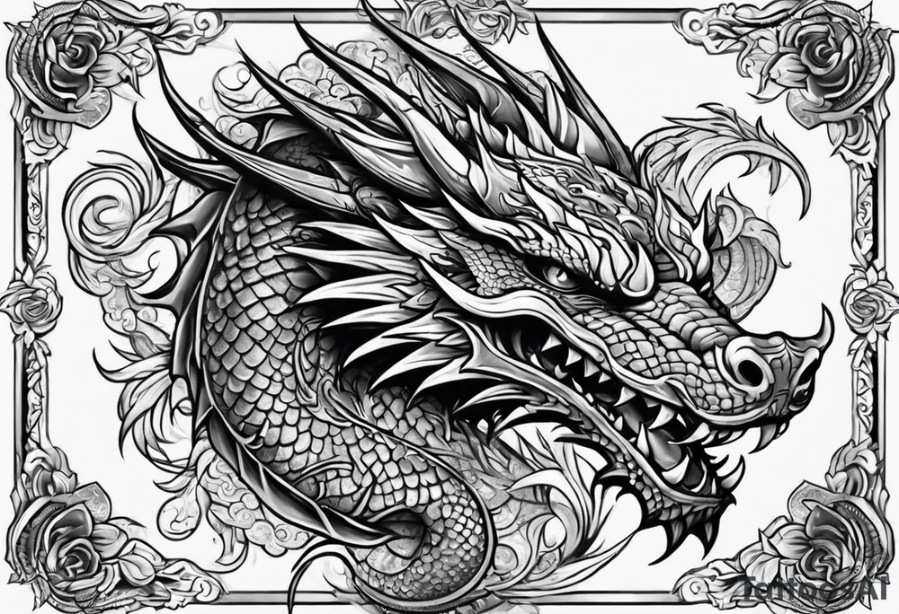 Dragon from mexican skull full body tattoo idea