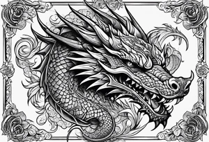 Dragon from mexican skull full body tattoo idea