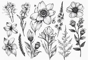 Vancouver island wildflowers tattoo idea